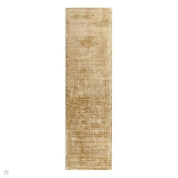Blade Modern Plain Distressed Tonal Metallic Shimmer Hand-Woven Soft Textured Tip Sheared Loop Pile Silky Viscose Flatweave Soft Warm Golden Beige Runner-Asiatic Carpets-Rug Love - The Most Loved Rug Store